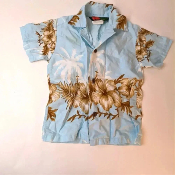 Hawaiian Floral Baby Shirt- 1/2 - Picture 1 of 3